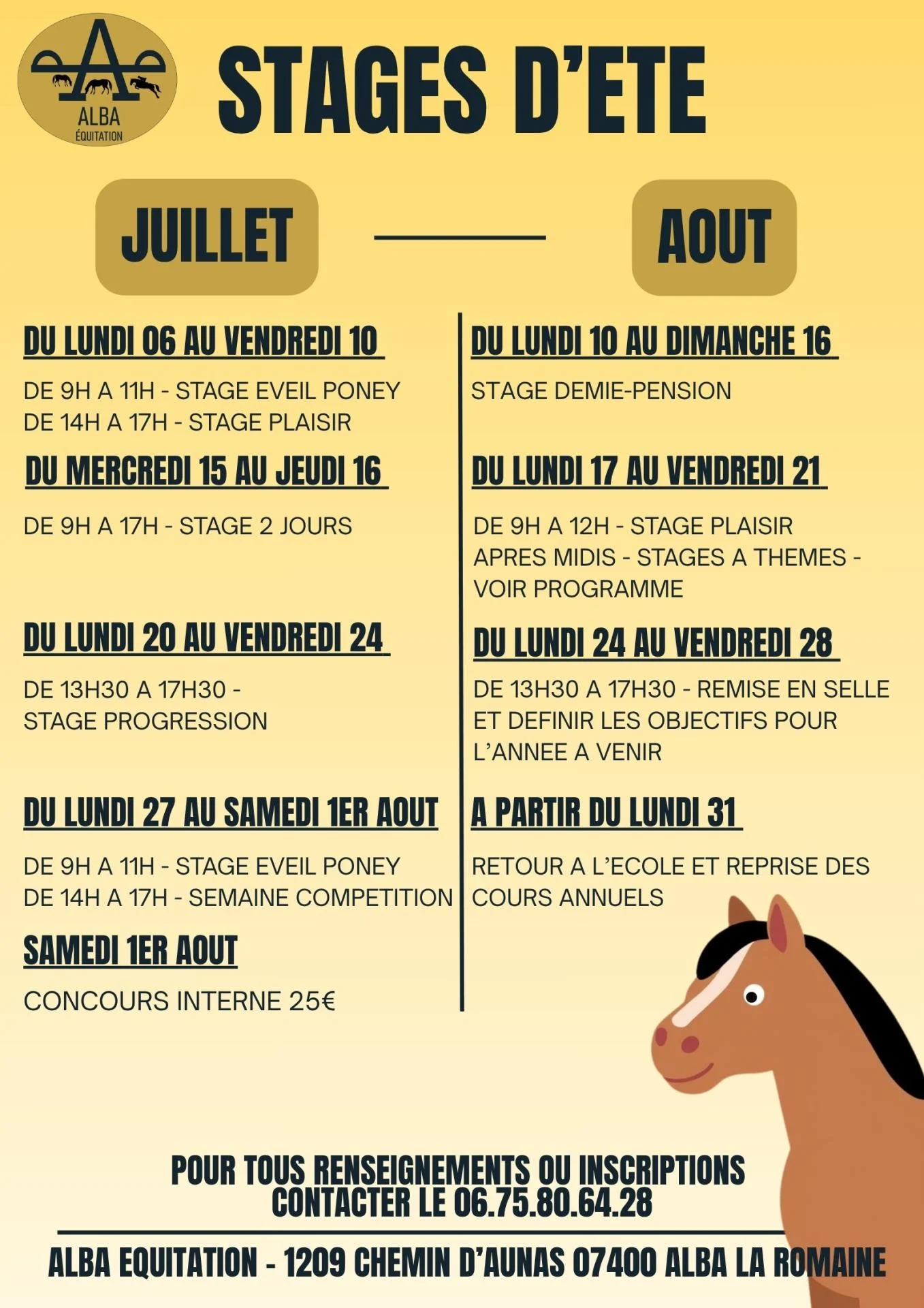 stages d'été