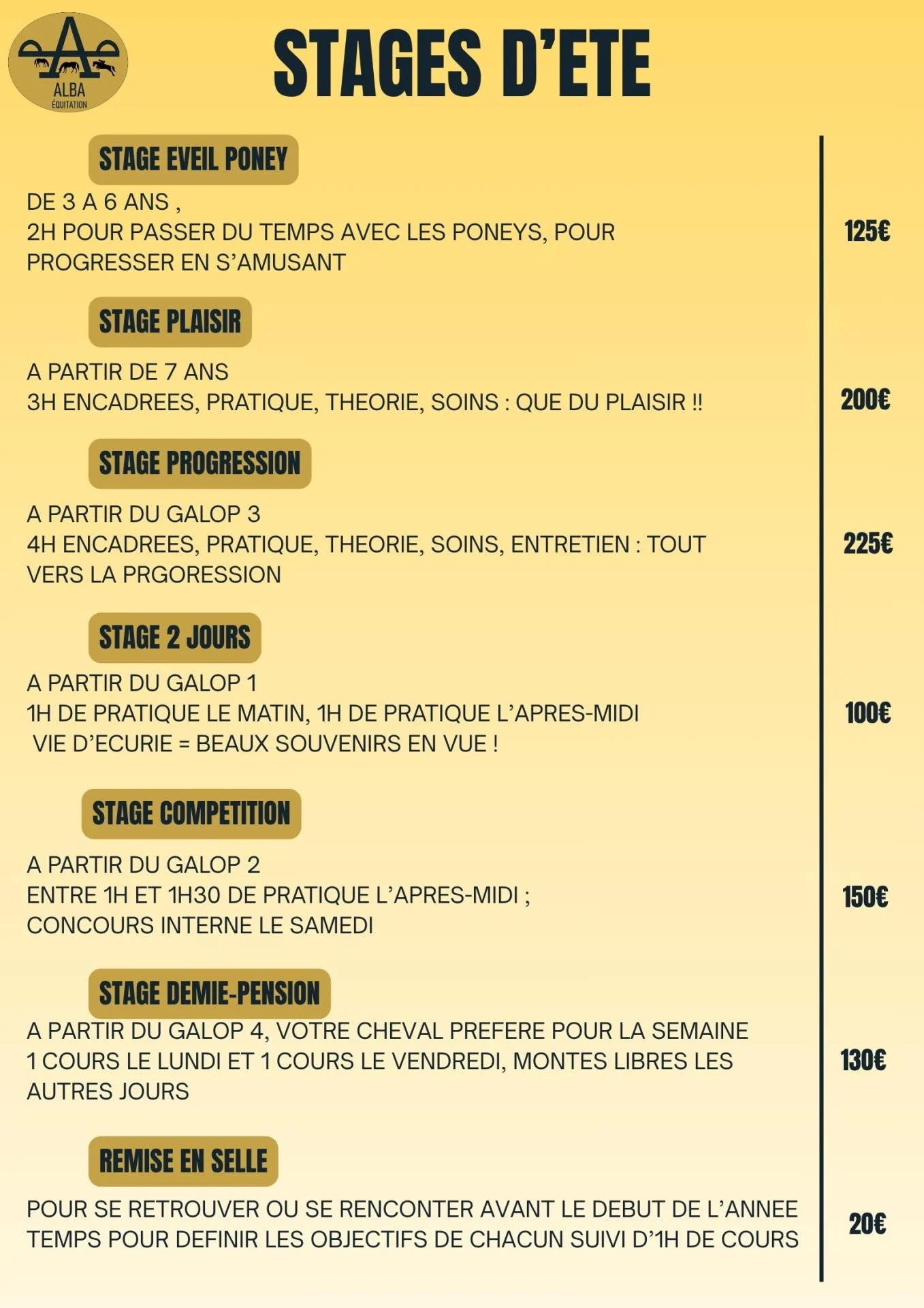 tarifs