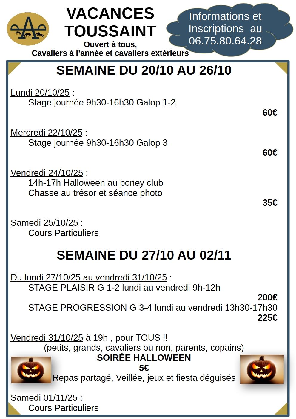 Affiche vacance toussaint