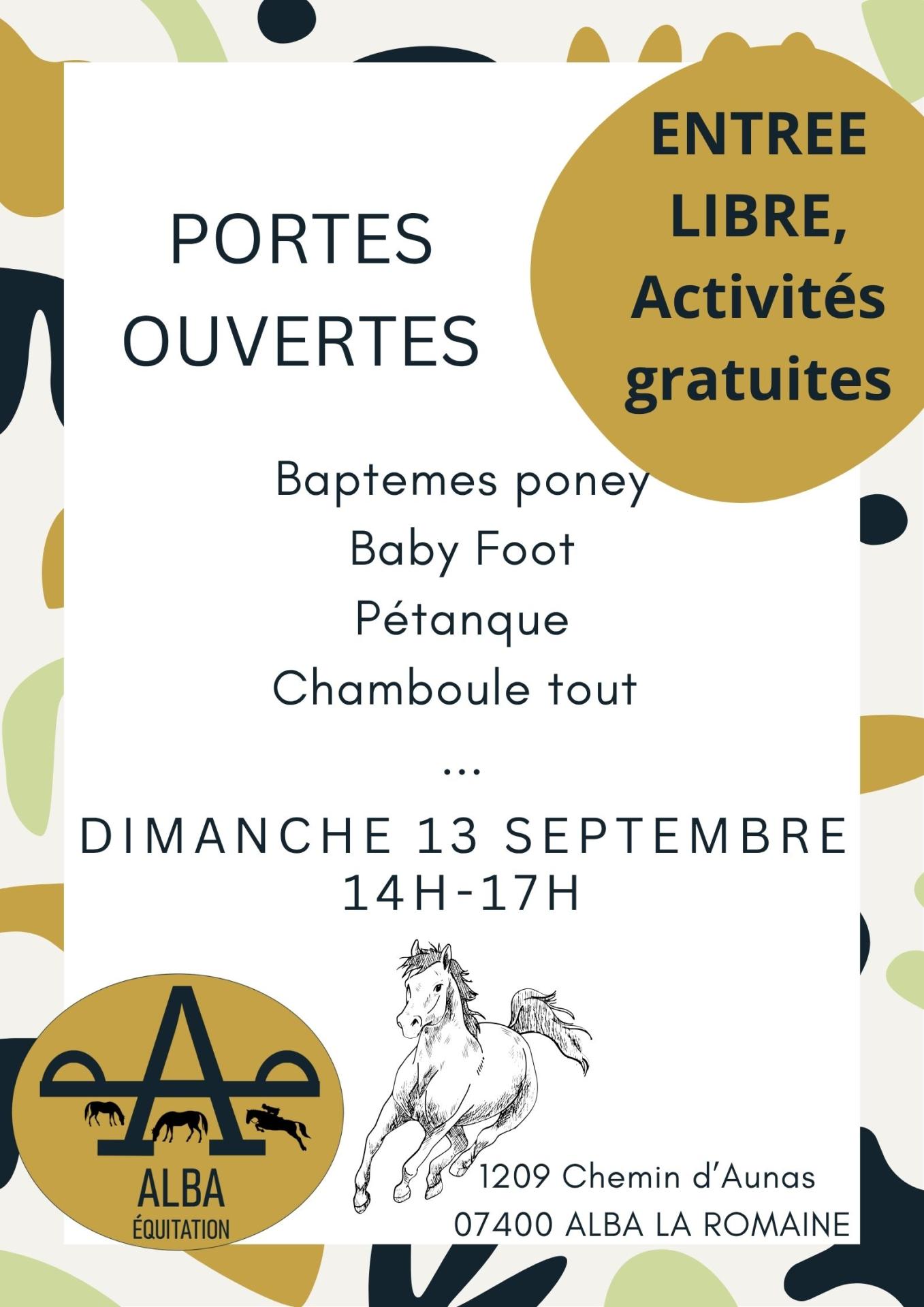 Portes ouvertes dimanche 13/09